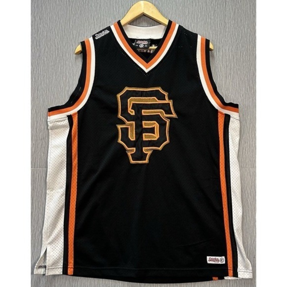 Stitches Black MLB‎ San Francisco Giants Sleeve Less Large Jersey Embroidered